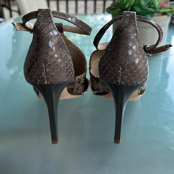 Antonio Melani Leather Faux Snake Skin Heeled Sandals Women’s Size 6 Multi Color - Picture 3 of 6